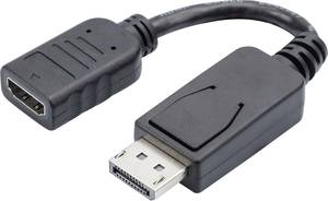 Digitus AK-340400-001-S DisplayPort / HDMI Adapter [1x DisplayPort plug - 1x HDMI socket] Black  15.00 cm