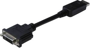 Digitus AK-340409-001-S DisplayPort / DVI Adapter [1x DisplayPort plug - 1x DVI socket 29-pin] Black  15.00 cm