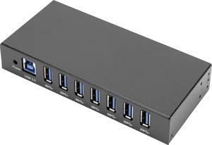Digitus DA-70258-1 7 ports USB 3.0 hub  meets industrial requirements, Steel casing, + LED indicator lights, suitable for indoor and outdoor use, PC-controlled, wall mount option Black