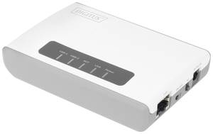 Digitus DN-13024 Network print server USB type A, LAN (10/100 Mbps), Wi-Fi 802.11 b/g/n