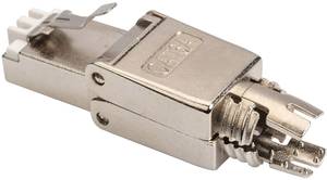 Digitus DN-93634 Cat 6A field plug, RJ45, shielded, AWG 22-27, tool-free mounting connection DN-93634 Plug, straight   No. of pins (RJ) 8P8C Silver 1 pc(s)
