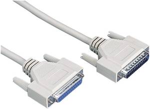 Digitus Series, Parallel Cable extension [1x D-SUB plug 25-pin - 1x D-SUB socket 25-pin] 10.00 m Grey