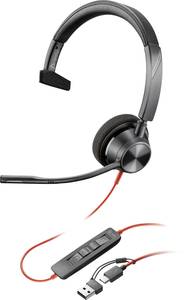 HP Poly Blackwire C3310  On-ear headset Corded (1075100) Mono Black Microphone noise cancelling, Noise cancelling Headset, Volume control, Microphone mute PC